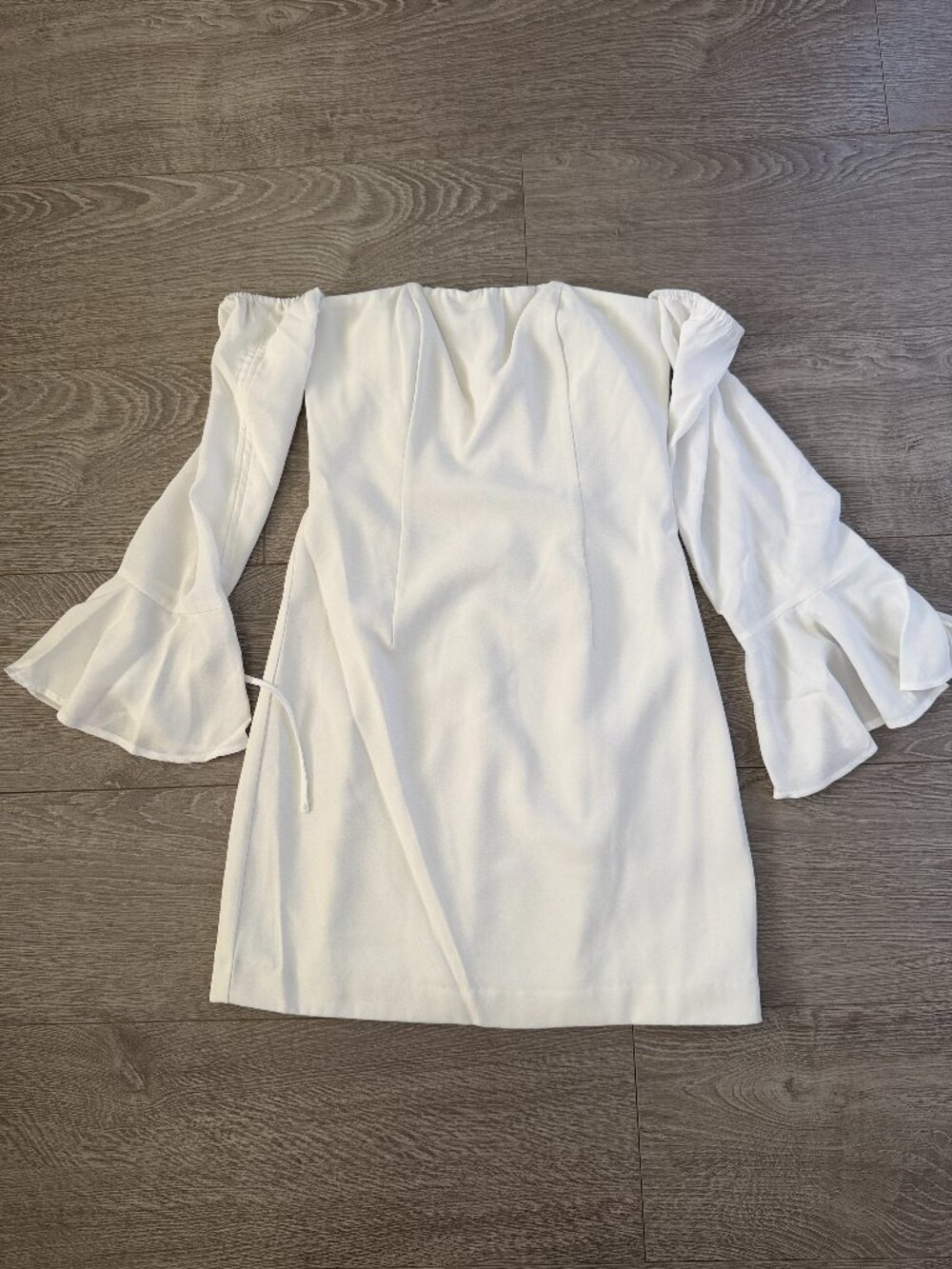 Marciano Los Angeles White Off Shoulder Bell Sleeve Mini Dress XS